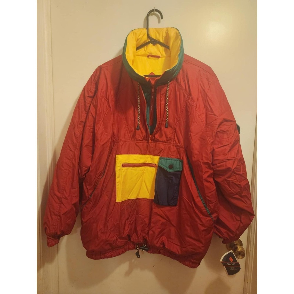 Vintage NOS 90's Gant Men's Primary Colorblock  Puffer Pullover
